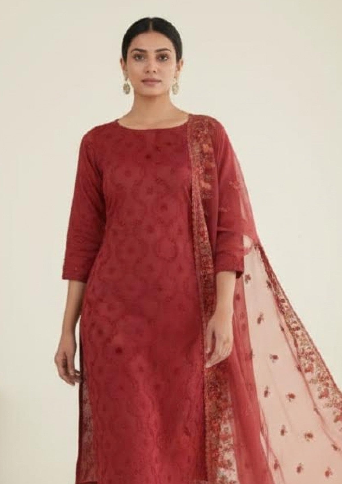 D#15 - Off White - 3 pc - Printed Embroidered - R Prints Lawn 26