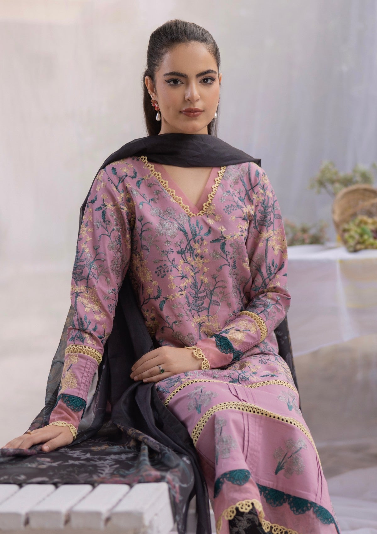 RM#14 - 3 pc - Embroidered - Muse Era - Luxury Lawn 25