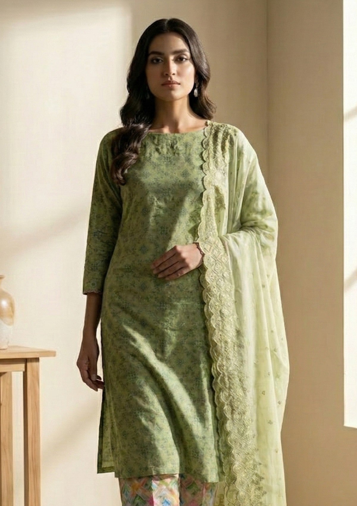 D#11 - P Skin - 3 pc - Printed Embroidered - R Prints Lawn 26