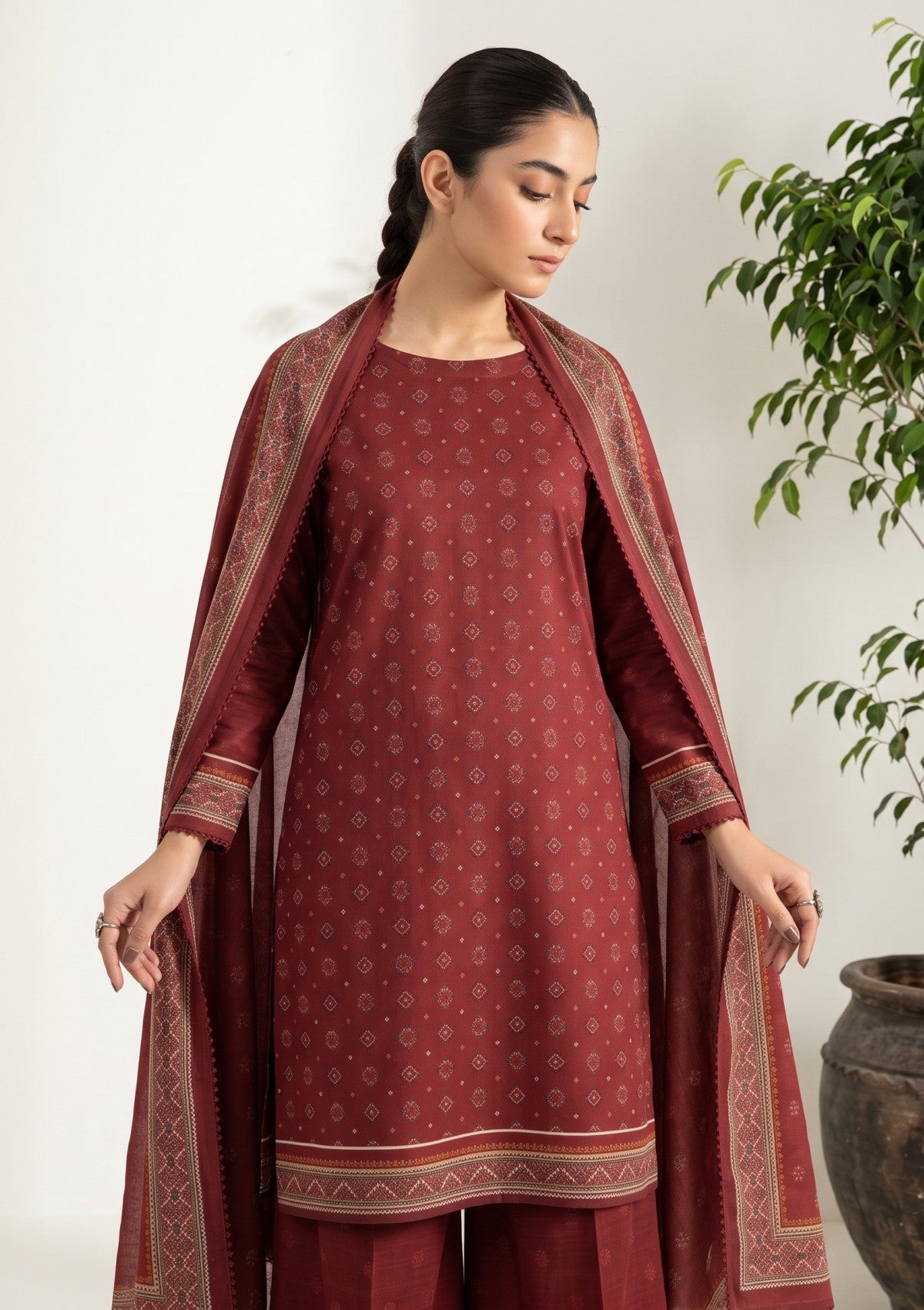 Bana Dora Linen - RB26#01 - MAROON
