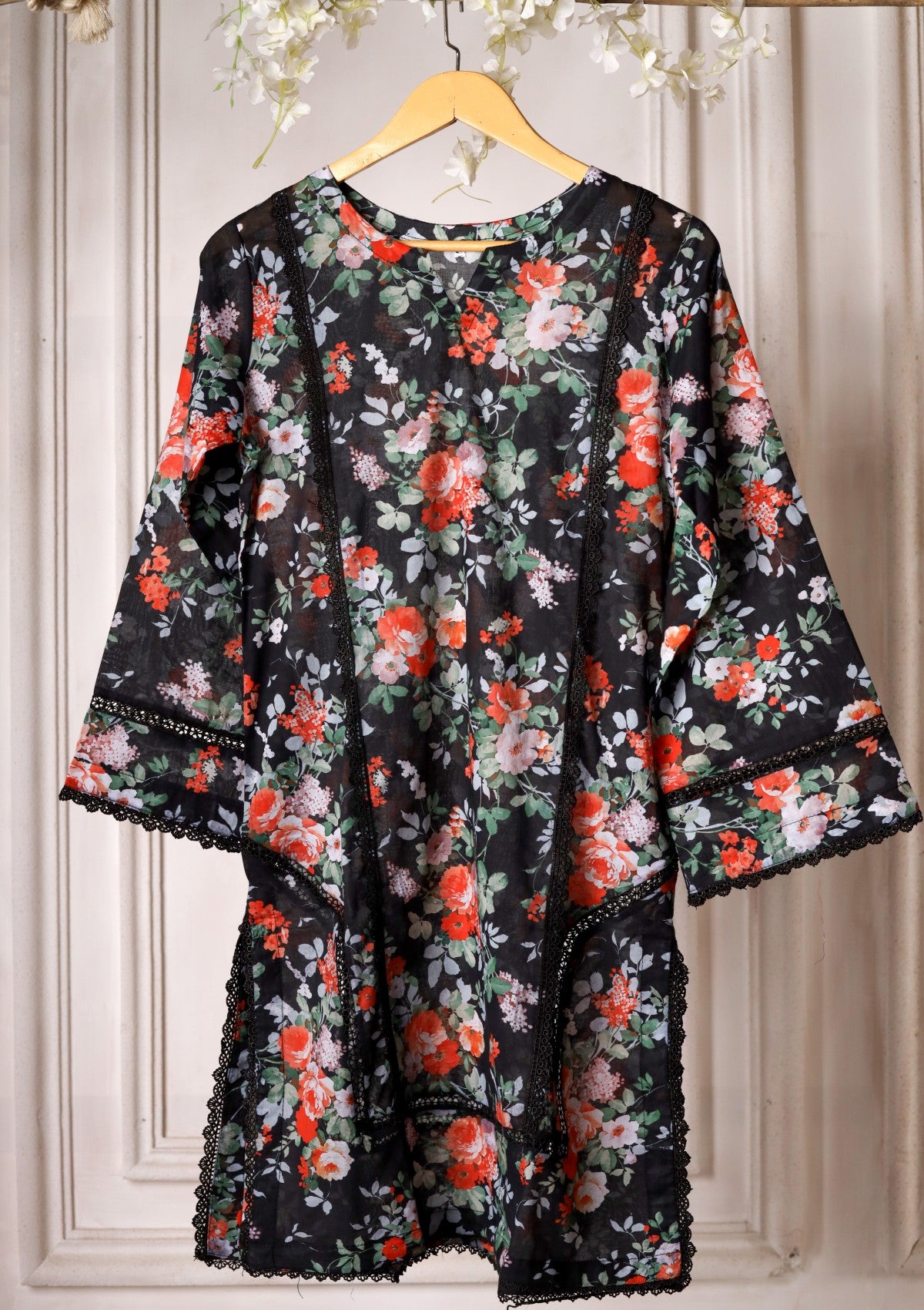 Black - Ready to Wear - Printed Lawn Shirt