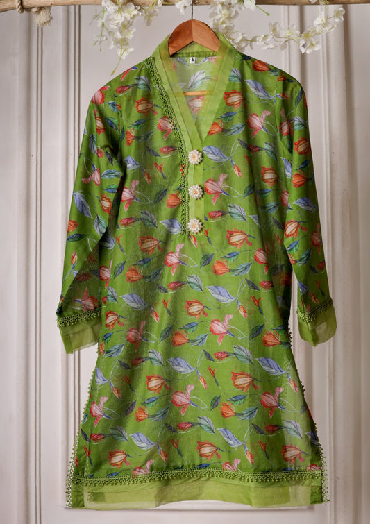 Green - Ready to Wear - Printed Lawn Shirt