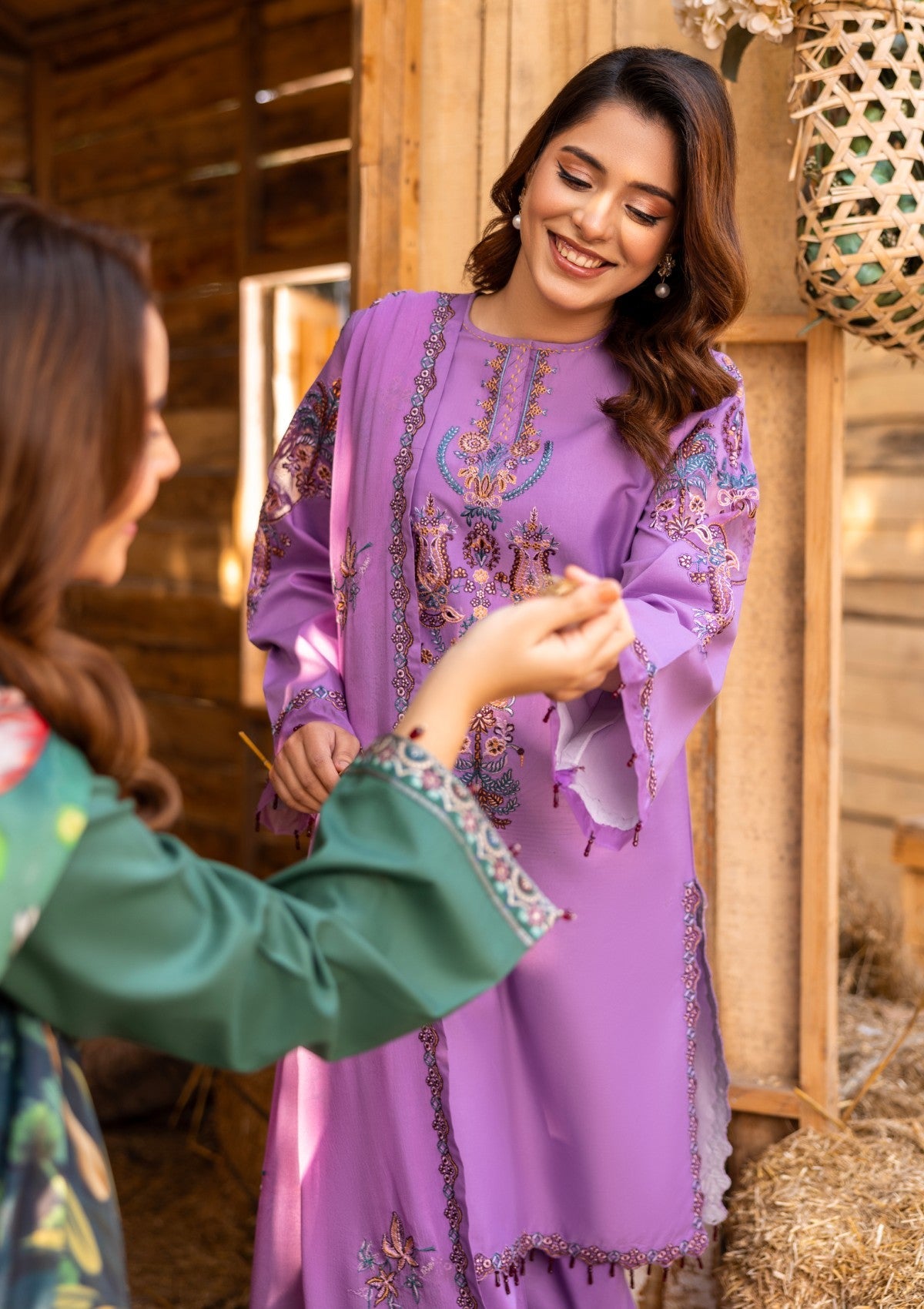 D#04 - MAUVE - 3 pc - Embroidered - Luxe Attire 25 - Lawn