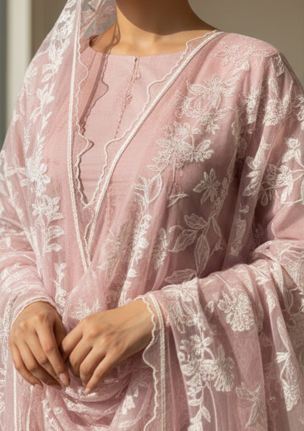 D#18 - Fawn - 3 pc - Printed Embroidered - R Prints Lawn 26