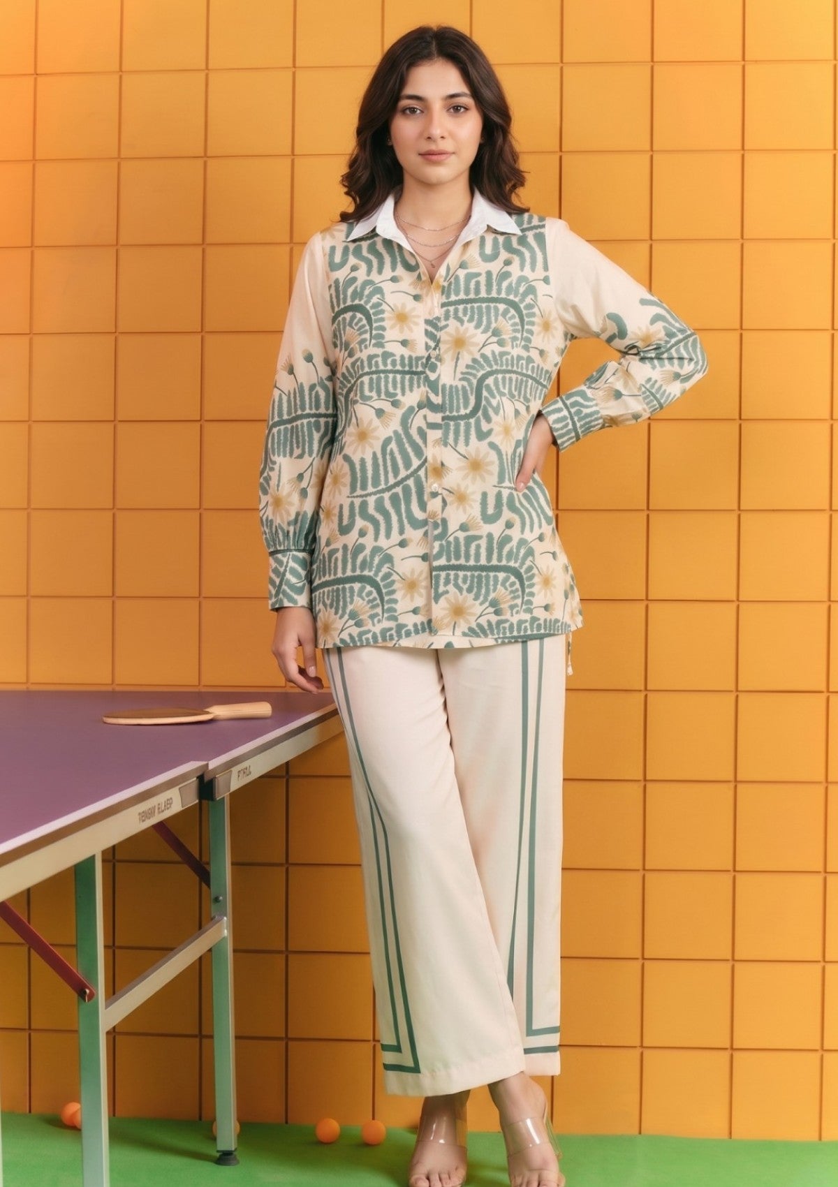 D#09 - L Peach - Pret - Co-Ord Set - Silk