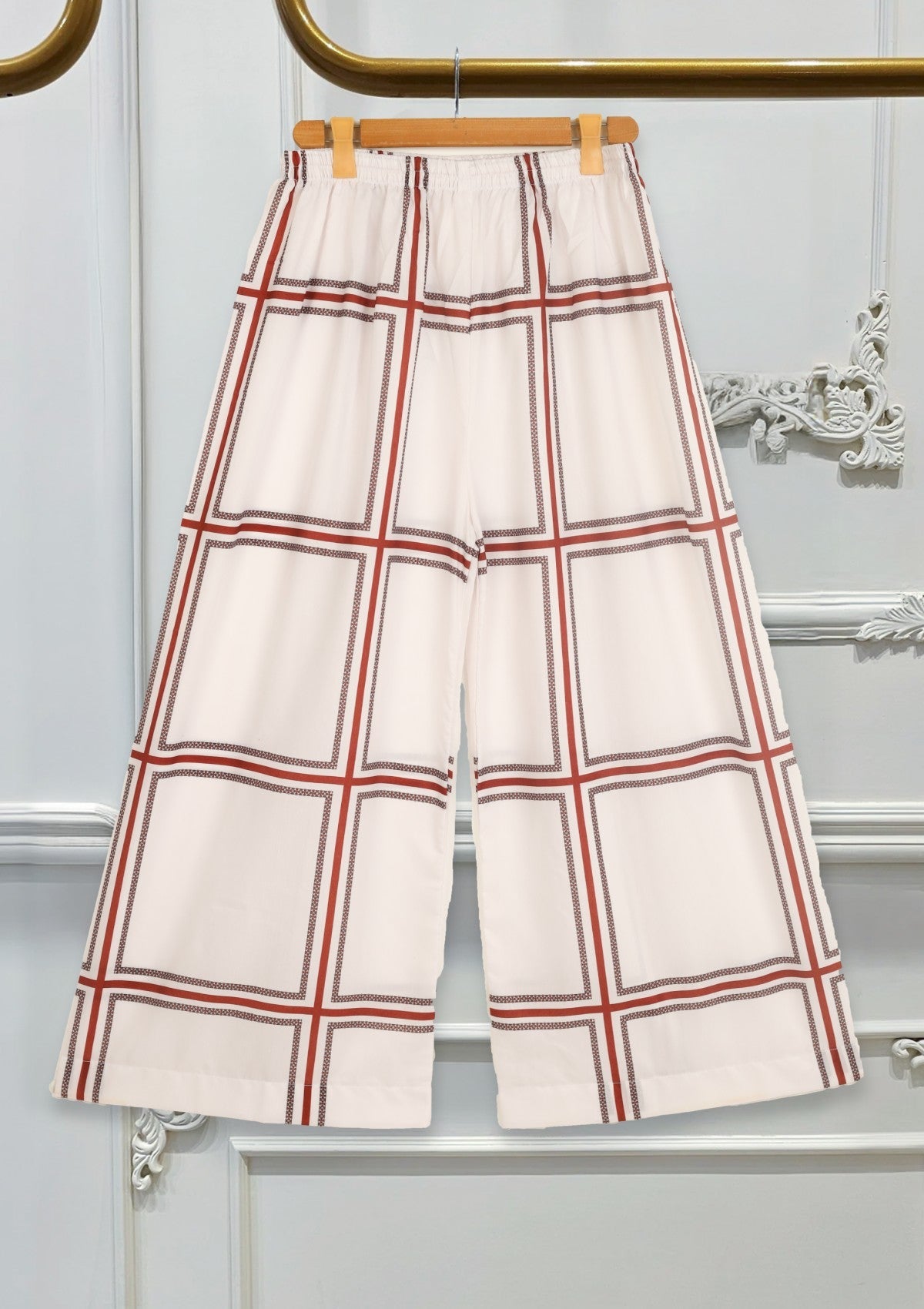 D#10 - White Maroon - Pret - Co-Ord Set - Silk