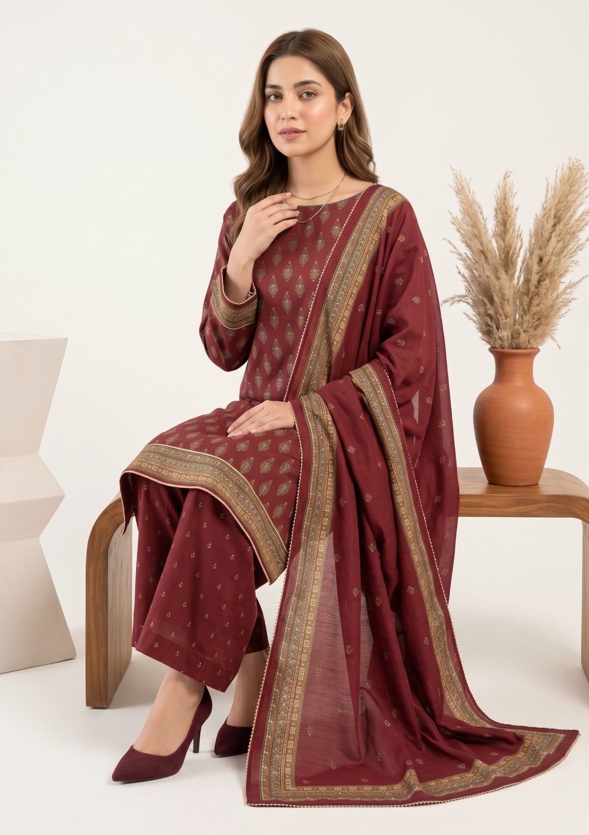 Bana Dora Linen - RB26#13 - MAROON