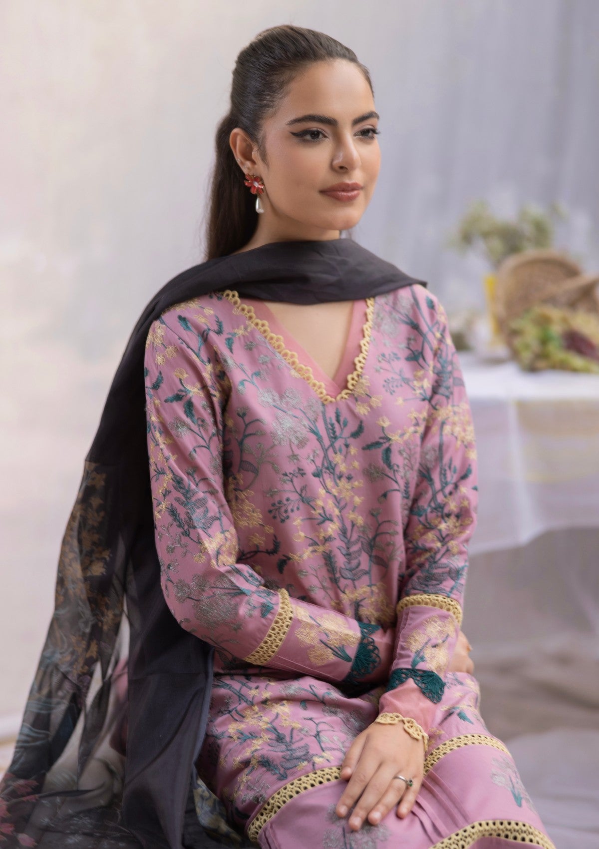RM#14 - 3 pc - Embroidered - Muse Era - Luxury Lawn 25