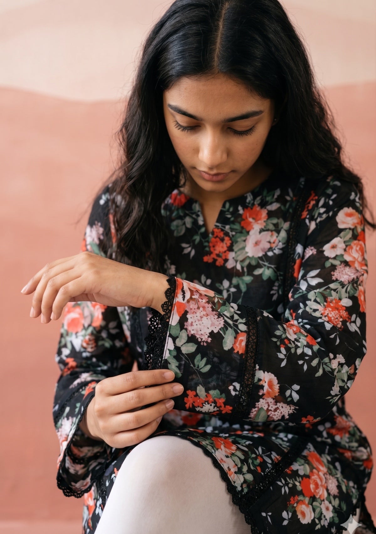 Black - Ready to Wear - Printed Lawn Shirt