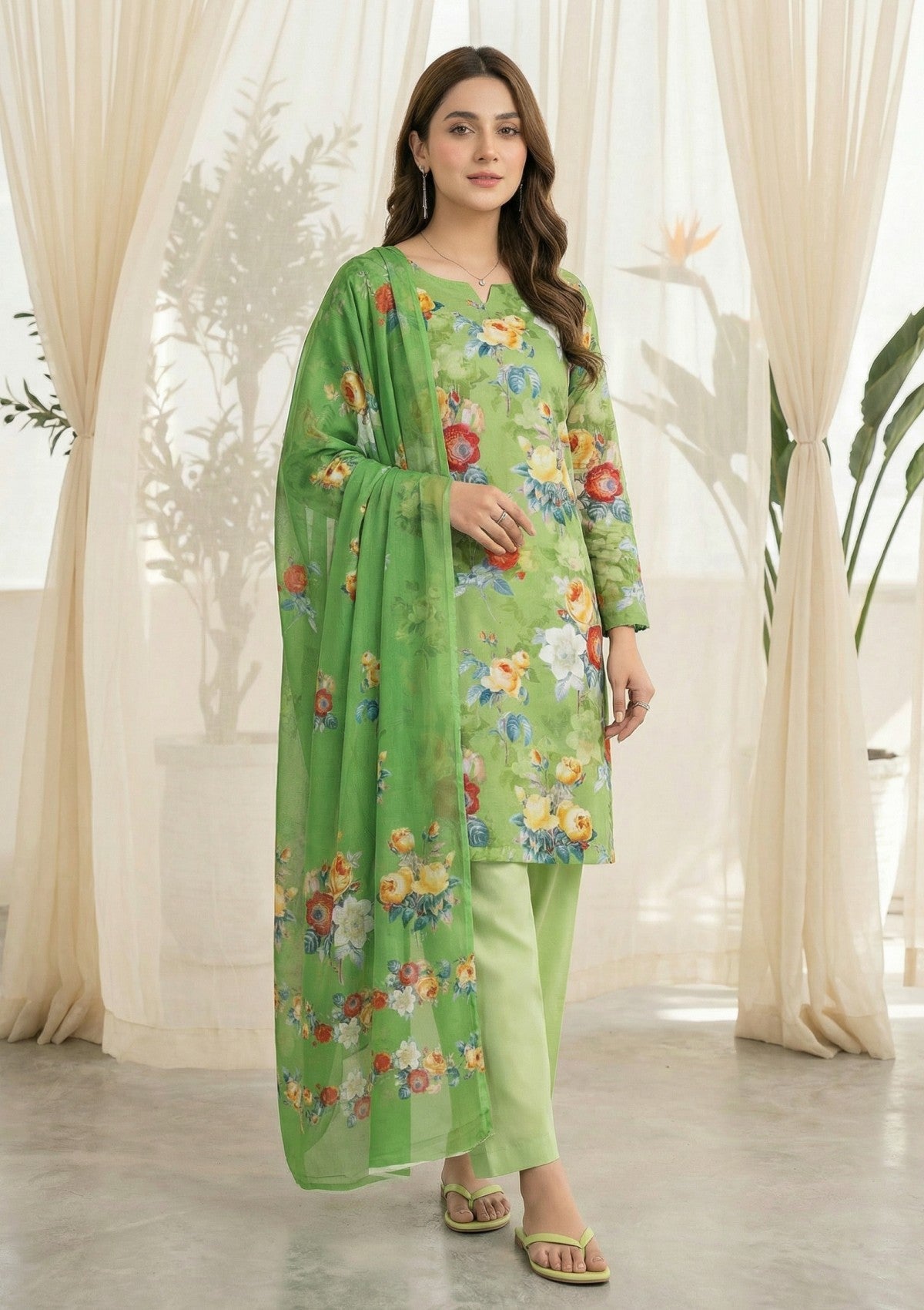 R Prints Lawn 26 Volume 3 - D#19 - P Green