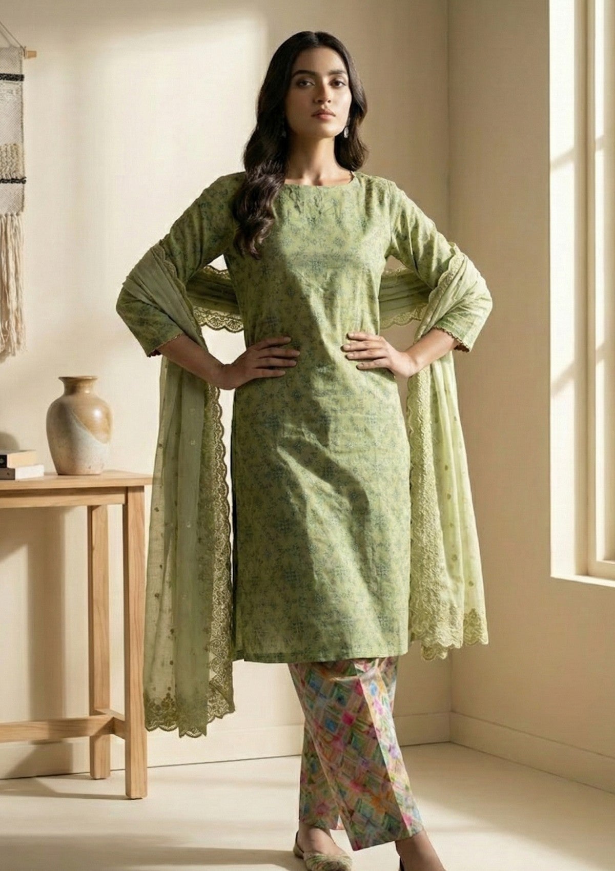 D#11 - P Skin - 3 pc - Printed Embroidered - R Prints Lawn 26
