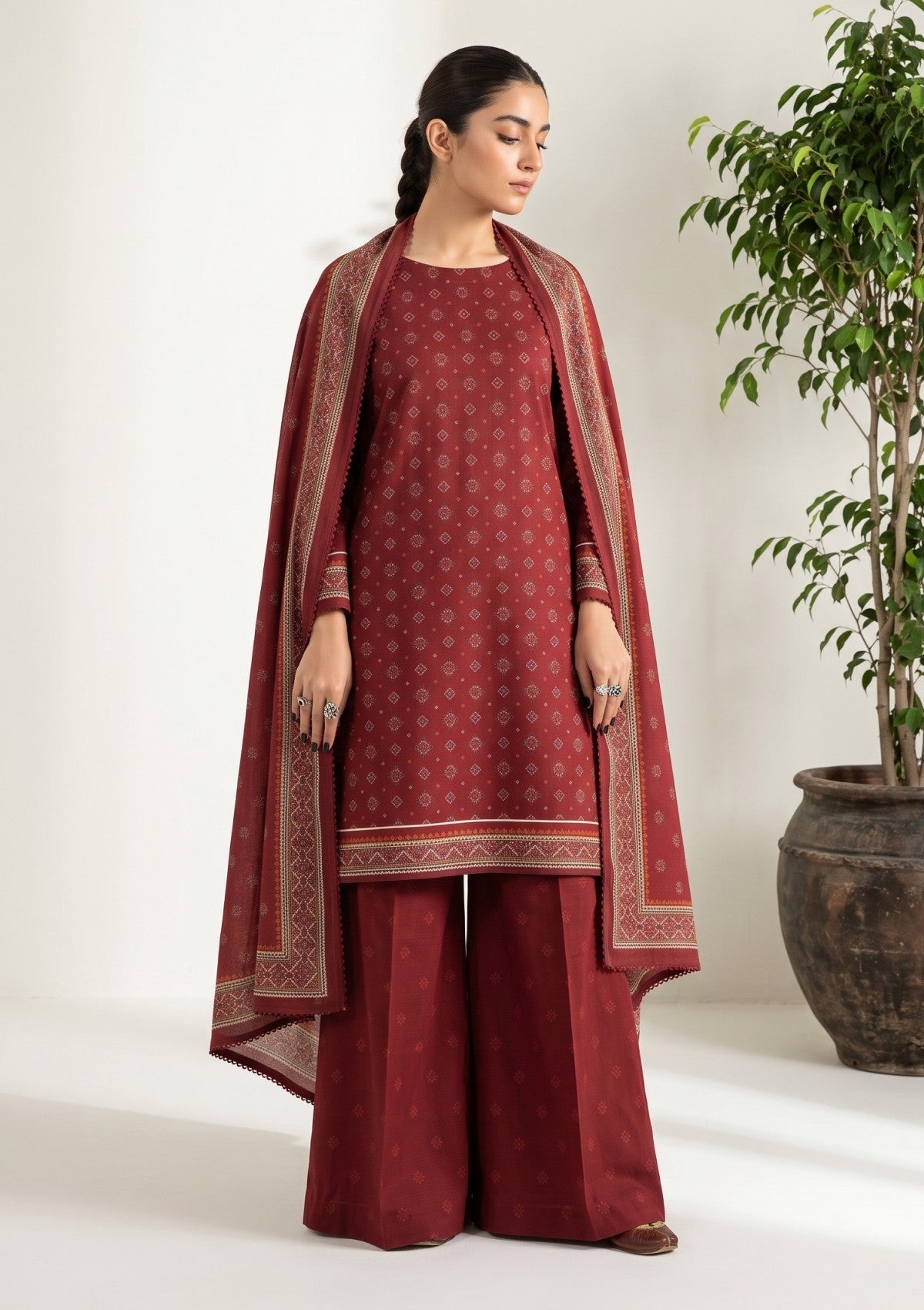Bana Dora Linen - RB26#01 - MAROON