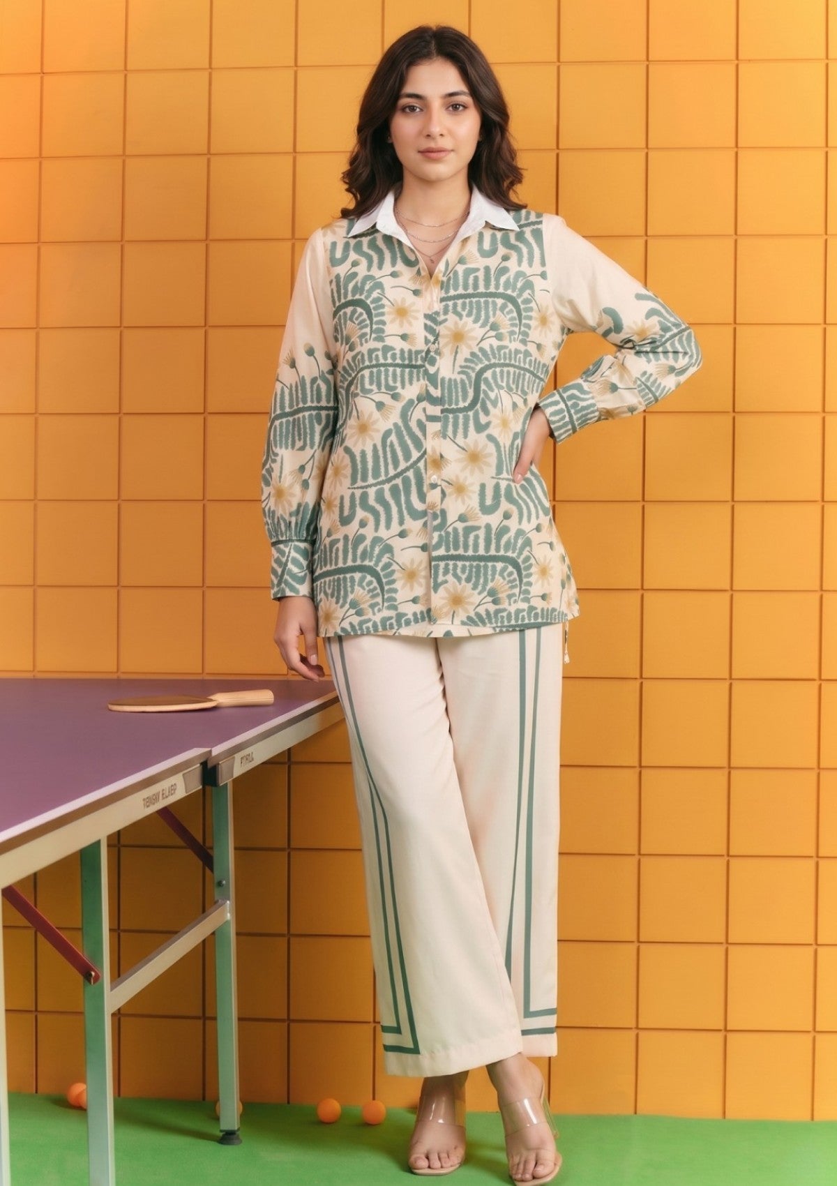 D#09 - L Peach - Pret - Co-Ord Set - Silk