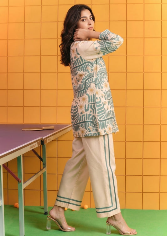 D#09 - Beige - Pret - Co-Ord Set - Silk
