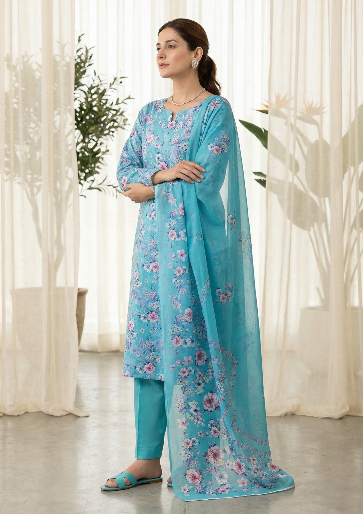 R Prints Lawn 26 Volume 3 - D#14 - Sea Green