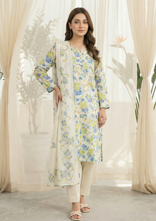 R Prints Lawn 26 Volume 3 - D#30 - Y White