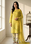 D#14 - Lemon - 3 pc - Printed Embroidered - R Prints Lawn 26