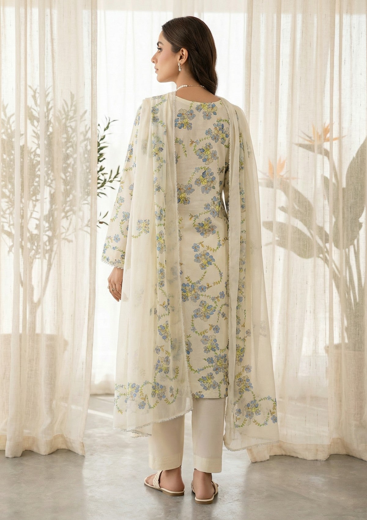 R Prints Lawn 26 Volume 3 - D#30 - Y White