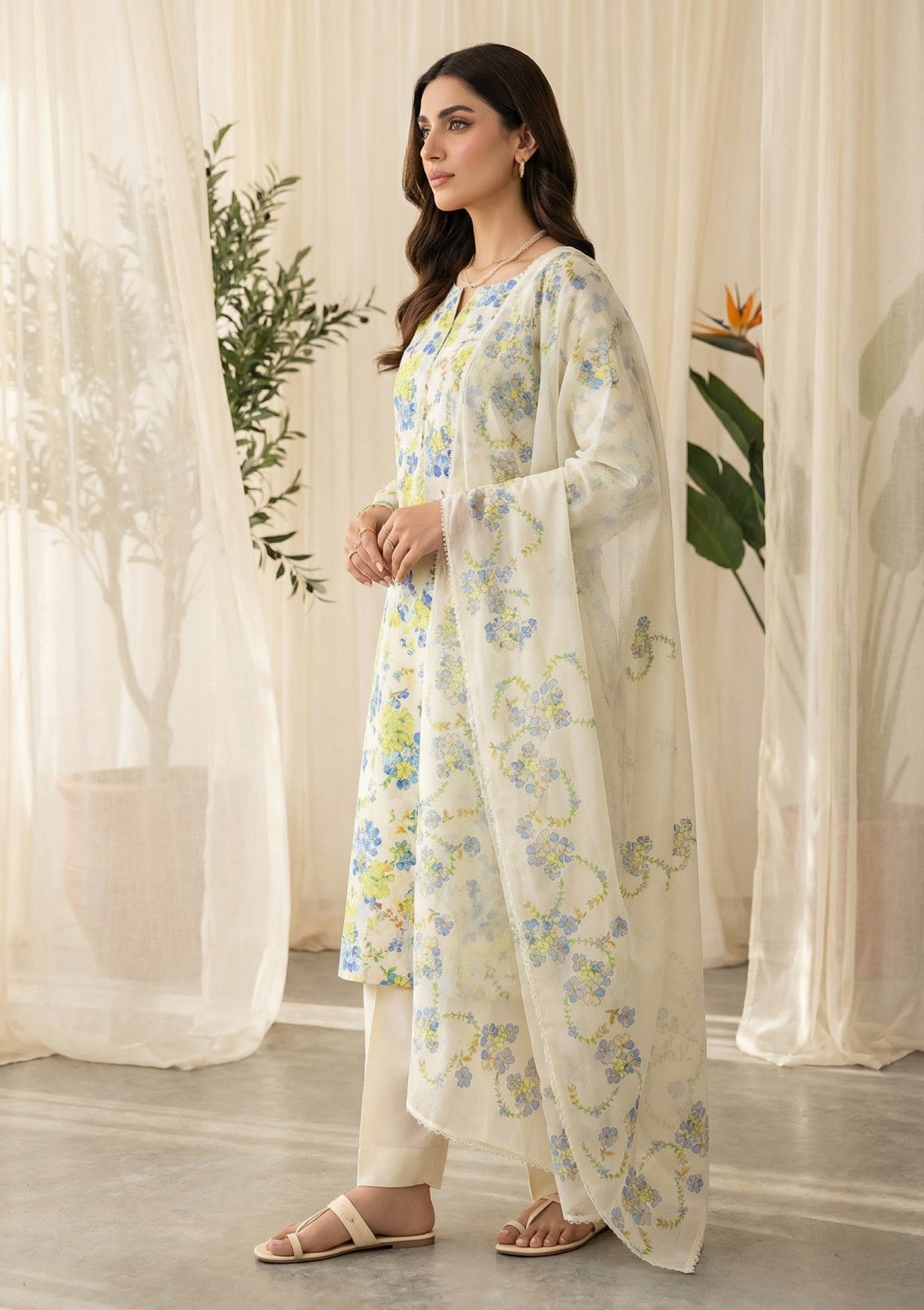 R Prints Lawn 26 Volume 3 - D#30 - Y White