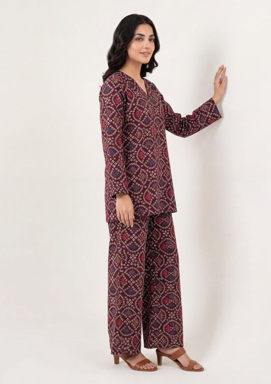 Maroon - Digital Printed - Shamoz Silk Formals 26