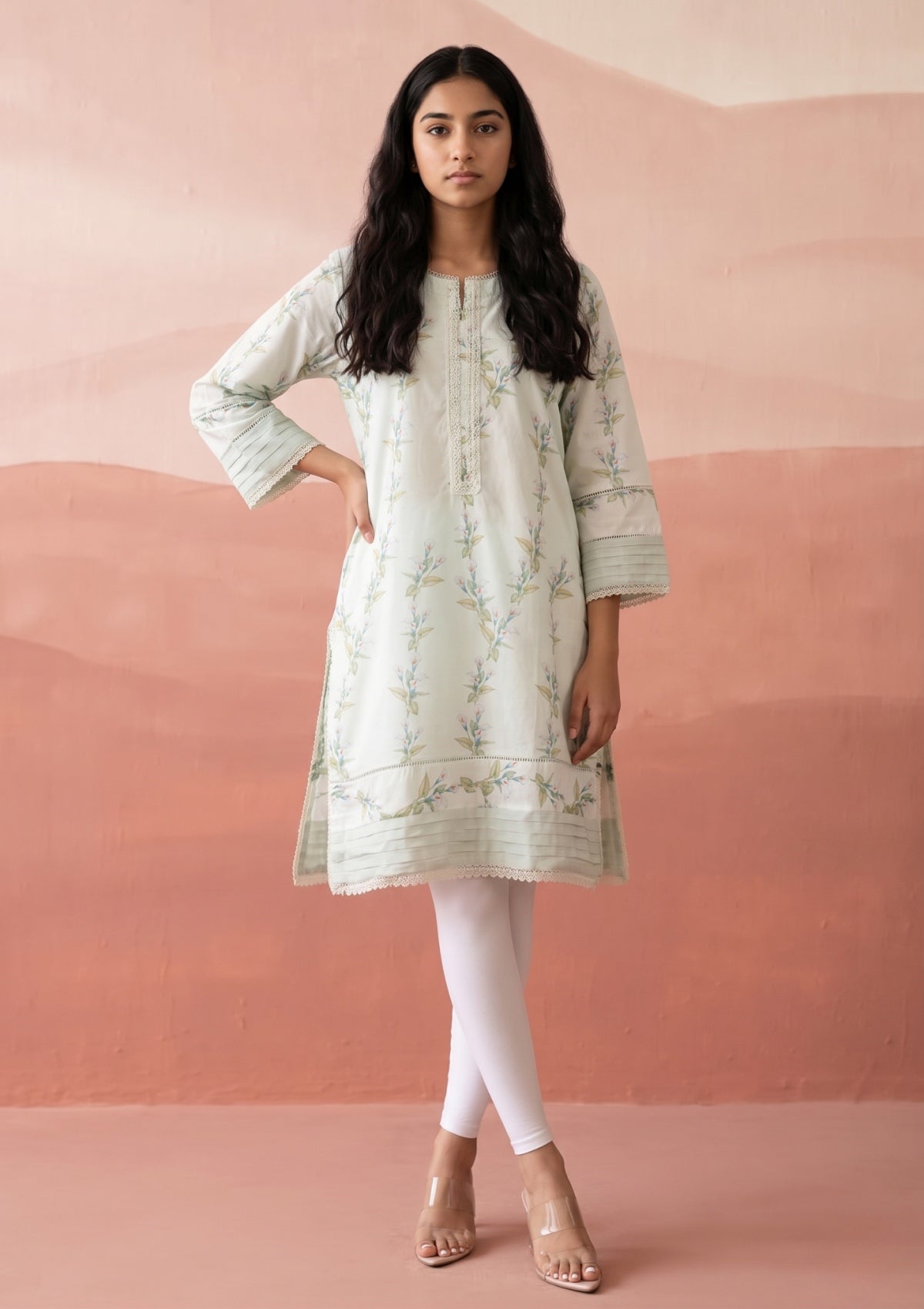 Cream - Ready to Wear - Printed Lawn Shirt