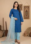 D#16 - L Blue - 3 pc - Printed Embroidered - R Prints Lawn 26