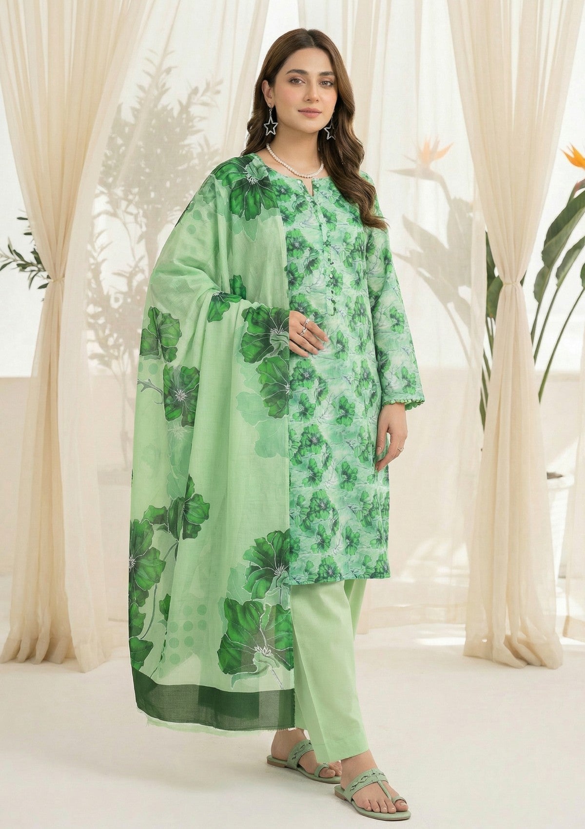 R Prints Lawn 26 Volume 3 - D#38 - Green