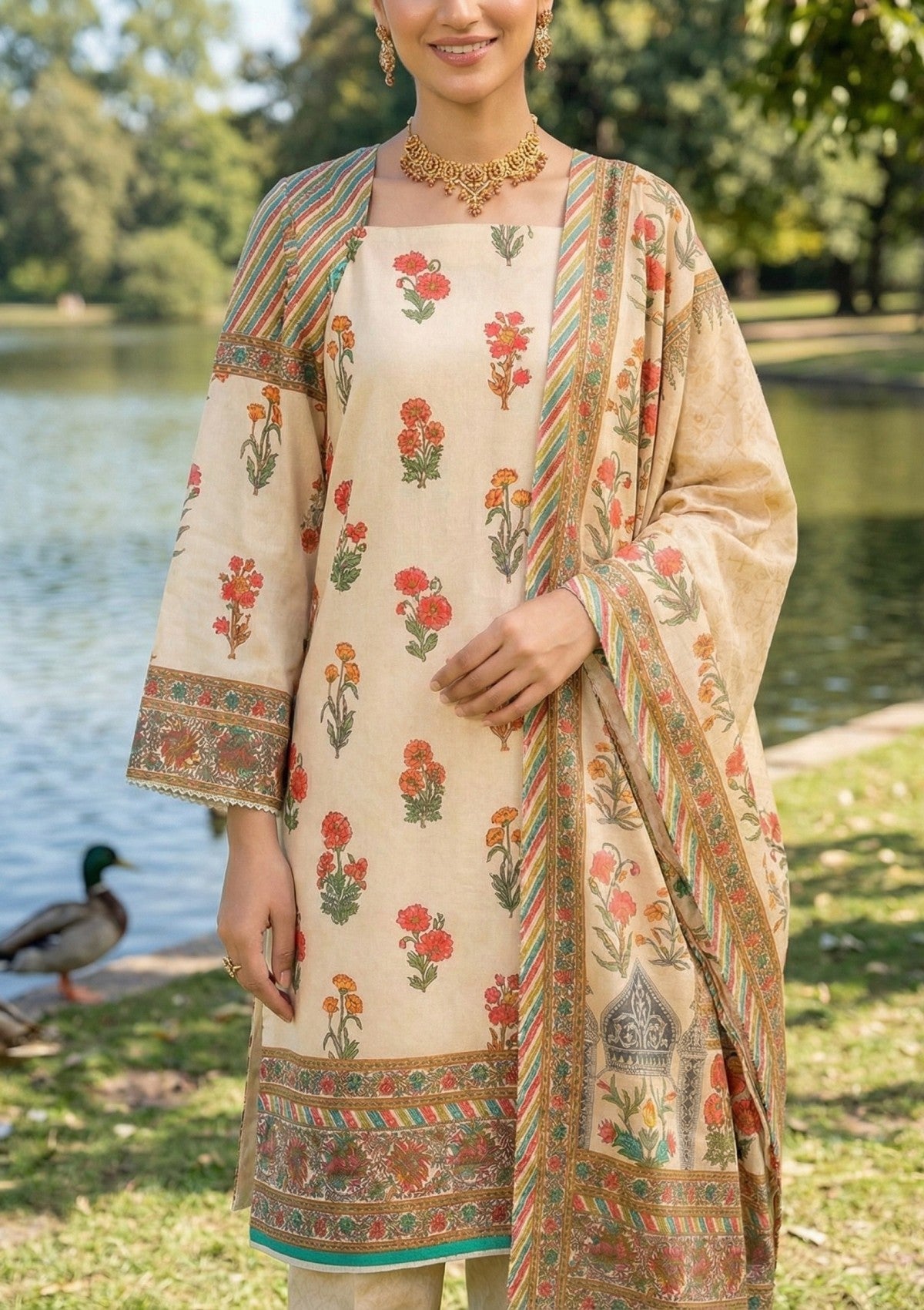 R Prints 26 Volume 2 Lawn  - RP2#05 - Cream
