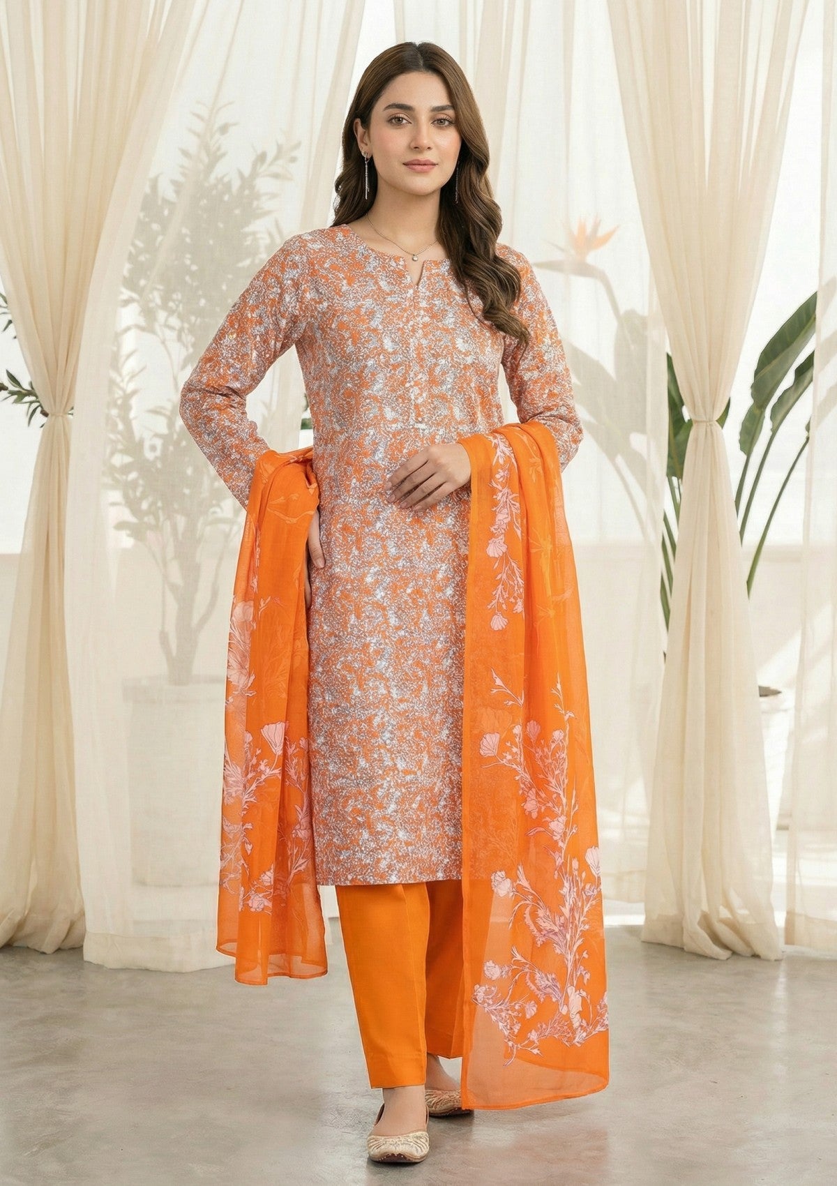 R Prints Lawn 26 Volume 3 - D#26 - Orange