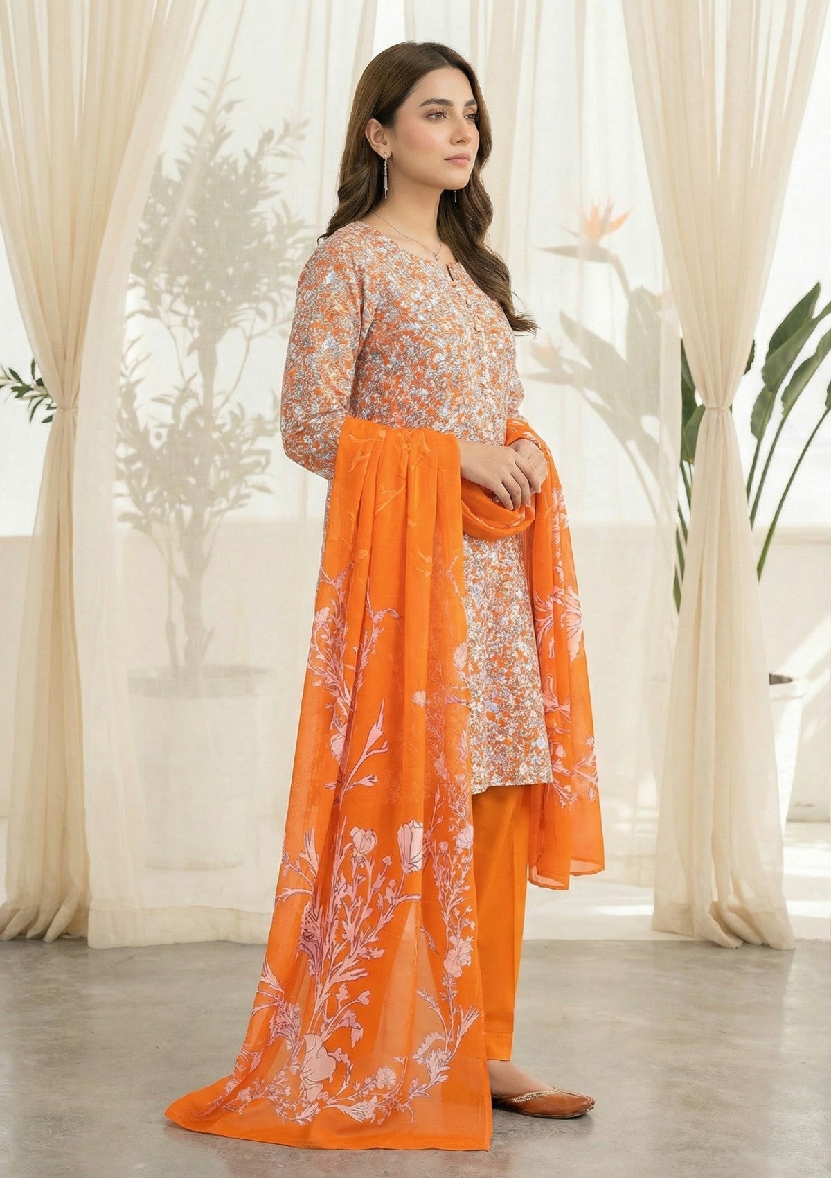R Prints Lawn 26 Volume 3 - D#26 - Orange