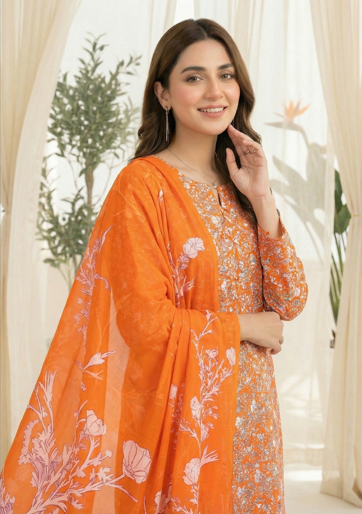R Prints Lawn 26 Volume 3 - D#26 - Orange