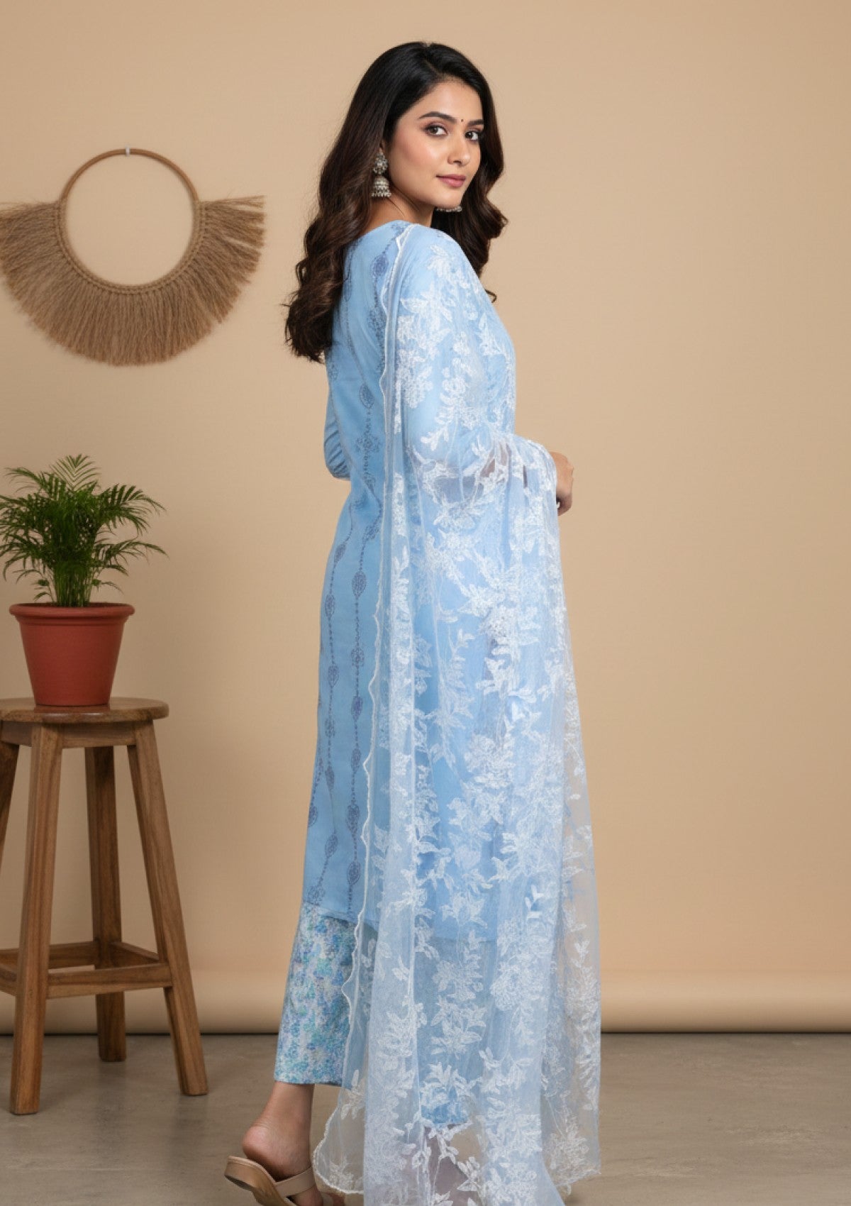 D#18 - Ferozi - 3 pc - Printed Embroidered - R Prints Lawn 26