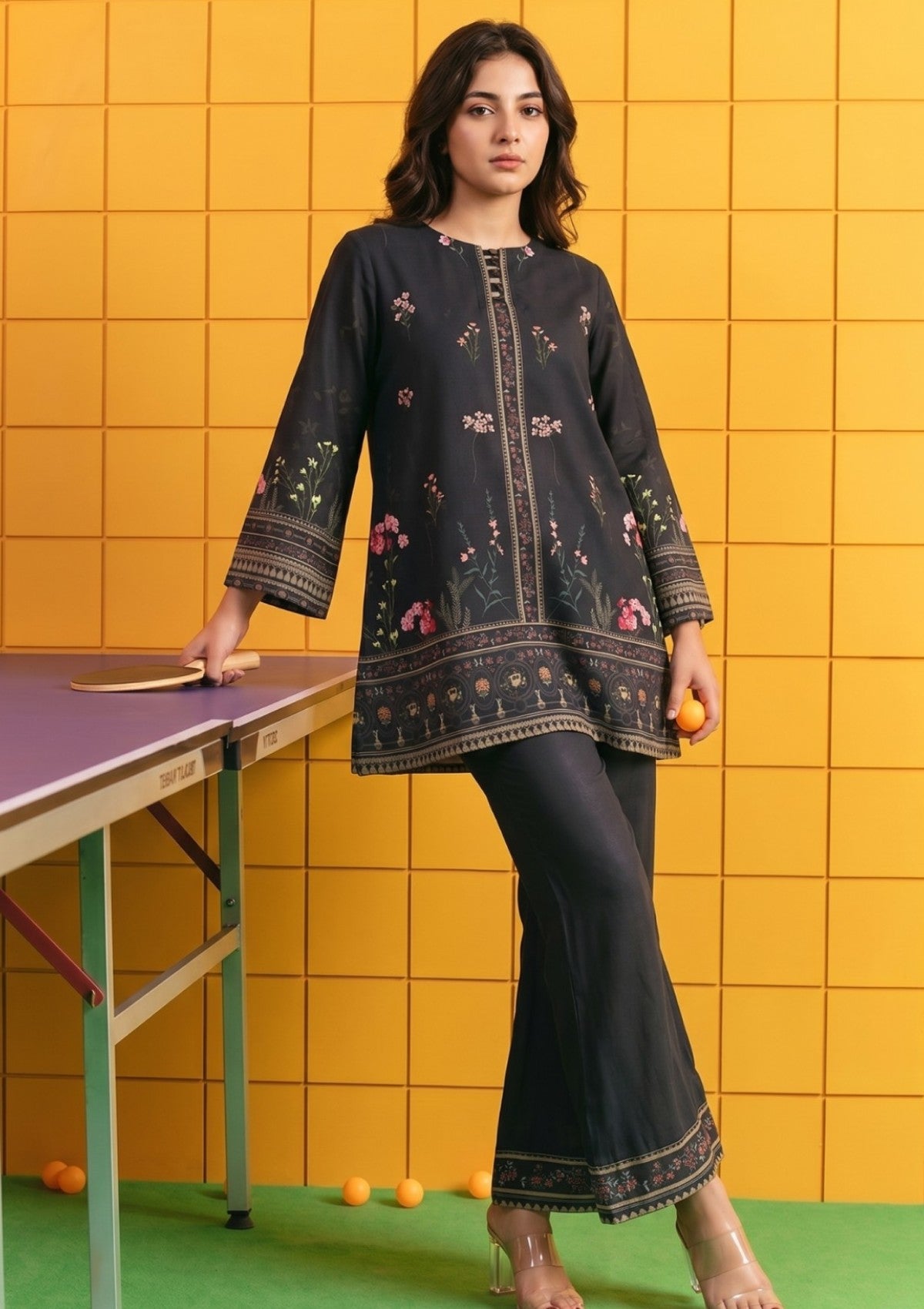 D#04 - Black - Pret - Co-Ord Set - Silk