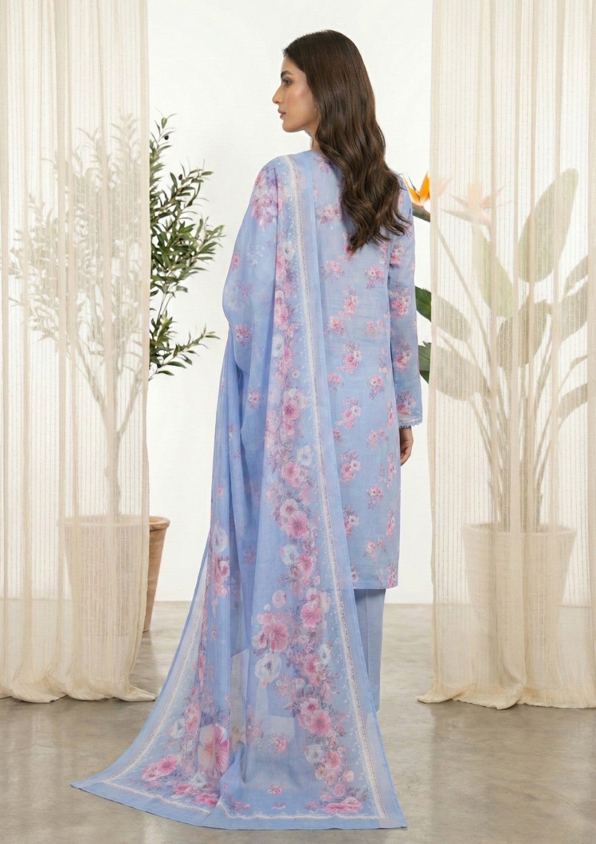R Prints Lawn 26 Volume 3 - D#37 - Sky Blue