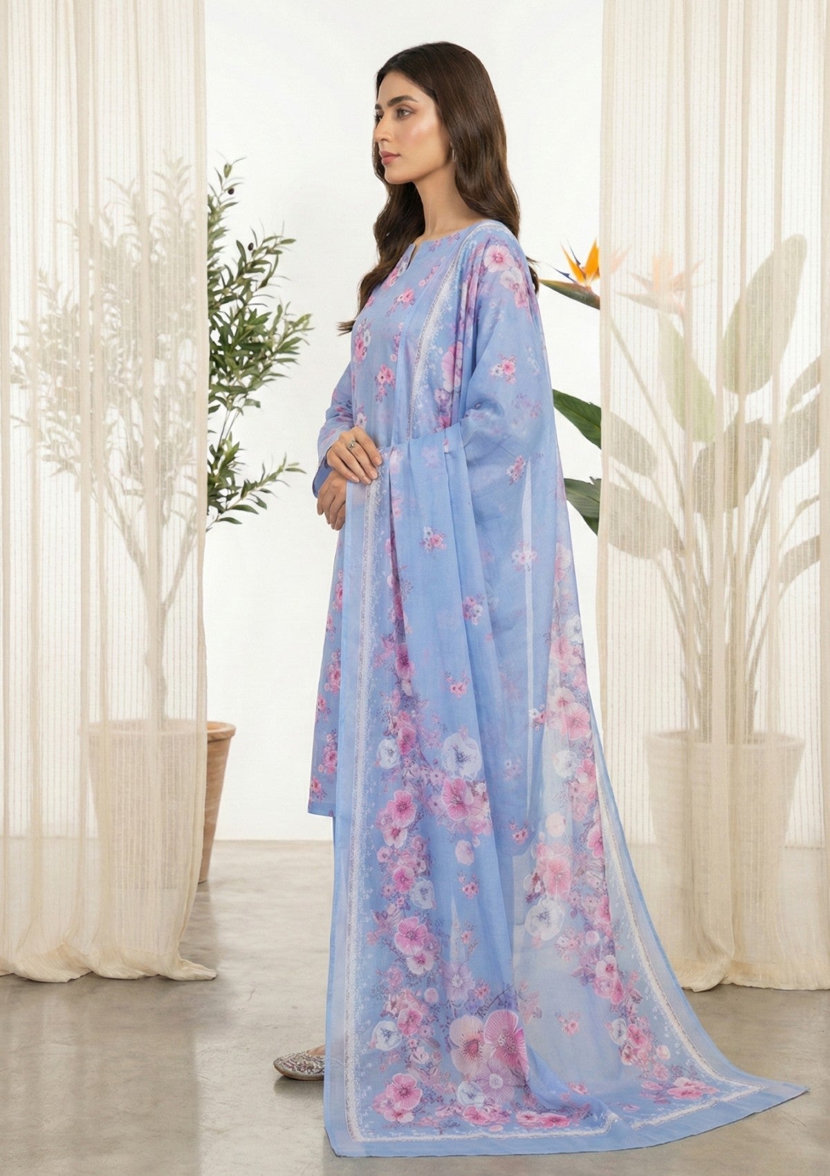R Prints Lawn 26 Volume 3 - D#37 - Sky Blue