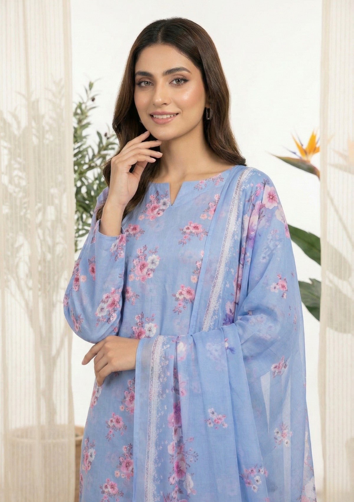 R Prints Lawn 26 Volume 3 - D#37 - Sky Blue
