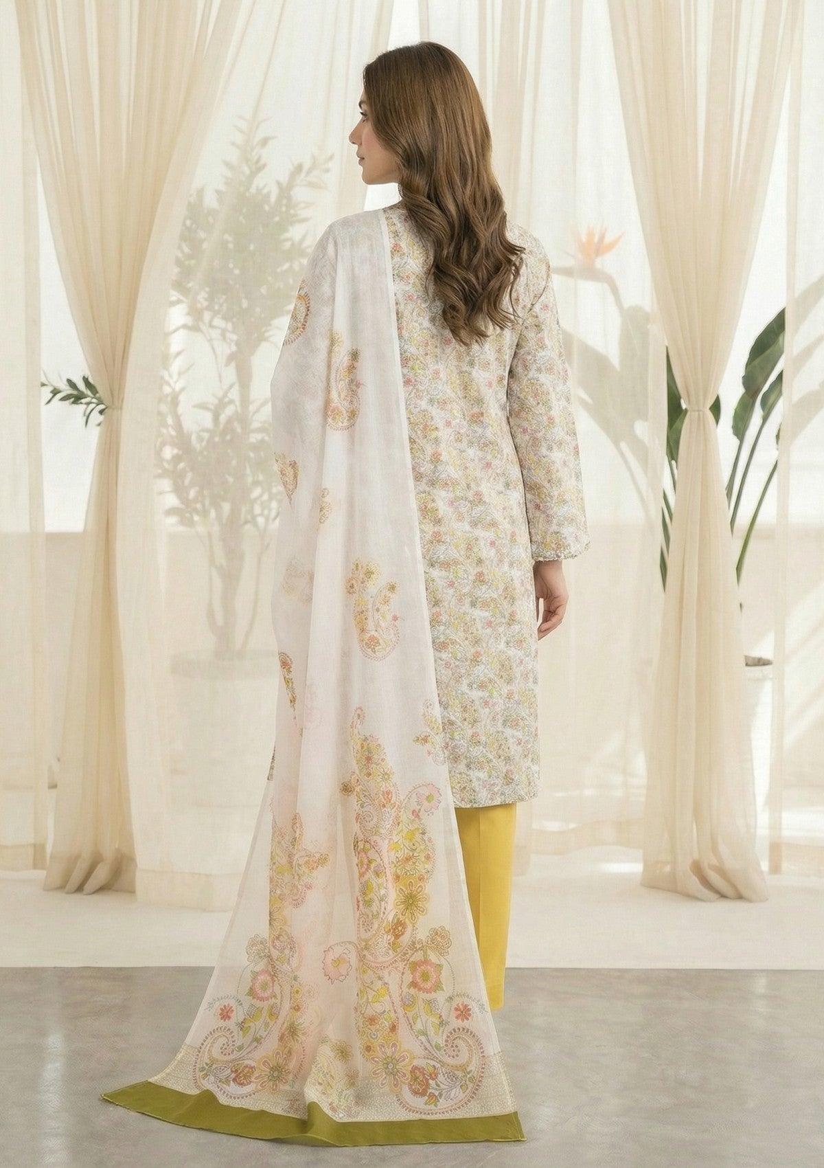 R Prints Lawn 26 Volume 3 - D#41 - Y White