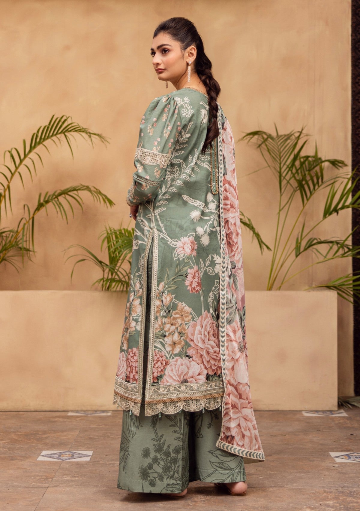 RPM#10 - Amazon Green - 3 pc - Printed & Embroidered - Print Melody 25 - Lawn