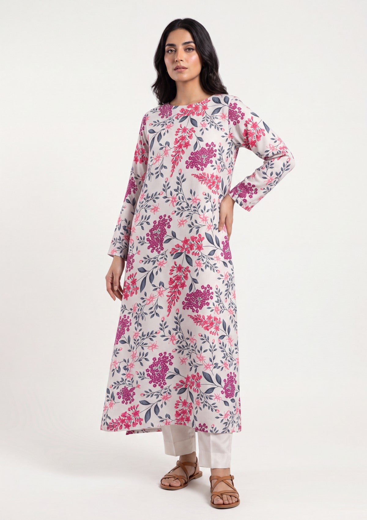 White - Digital Printed - Shamoz Silk Formals 26