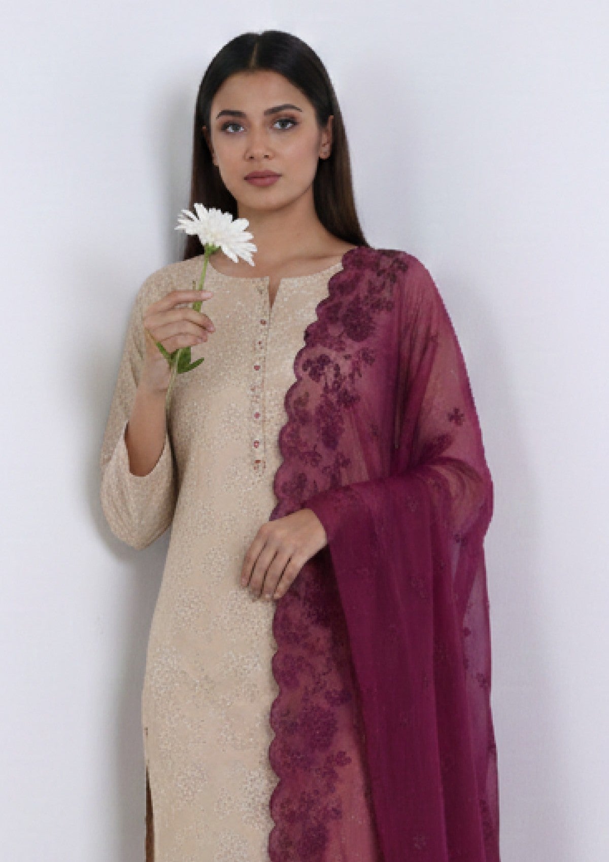 D#19 - Purple - 3 pc - Printed Embroidered - R Prints Lawn 26