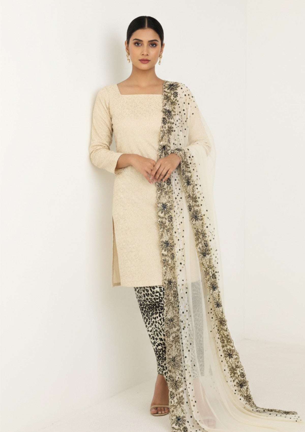 D#21 - Lemon - 3 pc - Printed Embroidered - R Prints Lawn 26