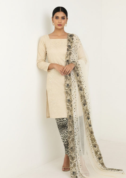 D#21 - Lemon - 3 pc - Printed Embroidered - R Prints Lawn 26