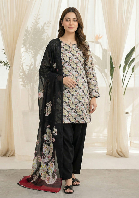 R Prints Lawn 26 Volume 3 - D#41 - B White