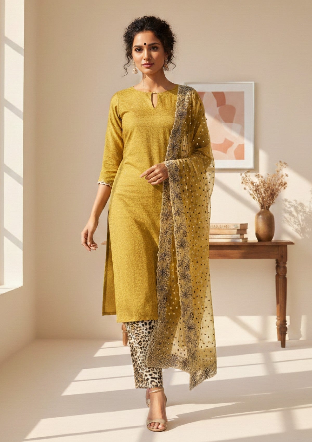 D#20 - Lemon - 3 pc - Printed Embroidered - R Prints Lawn 26