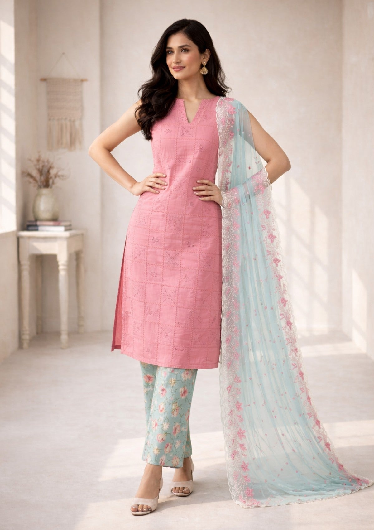 D#16 - L Zink - 3 pc - Printed Embroidered - R Prints Lawn 26