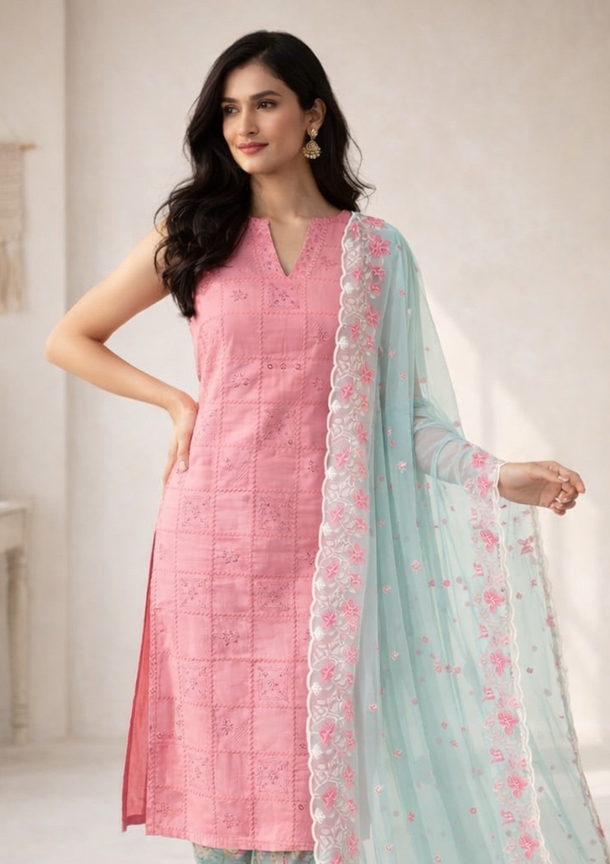 D#16 - L Zink - 3 pc - Printed Embroidered - R Prints Lawn 26