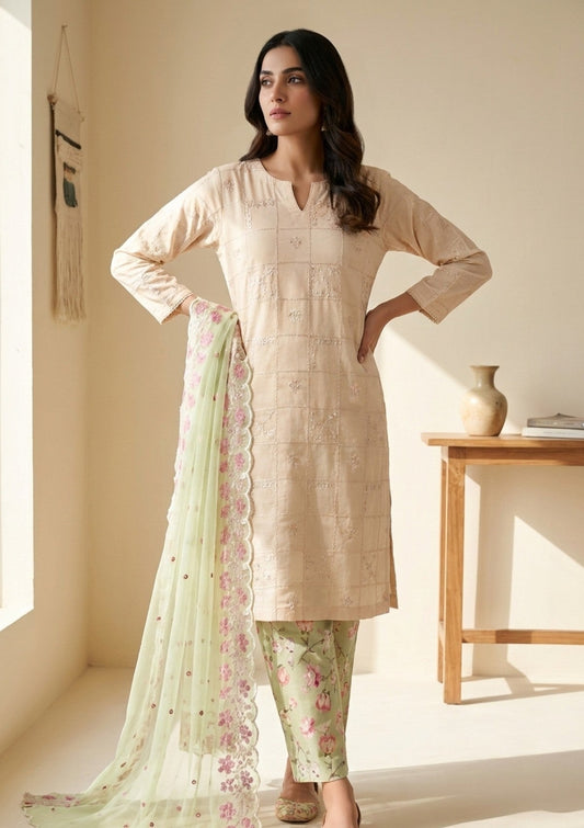D#16 - Pista - 3 pc - Printed Embroidered - R Prints Lawn 26