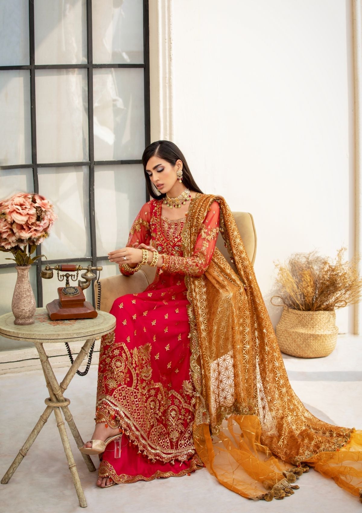 Formal Collection  - Rubaaiyat - Handwork Wedding 23 - Crimson - D#01
