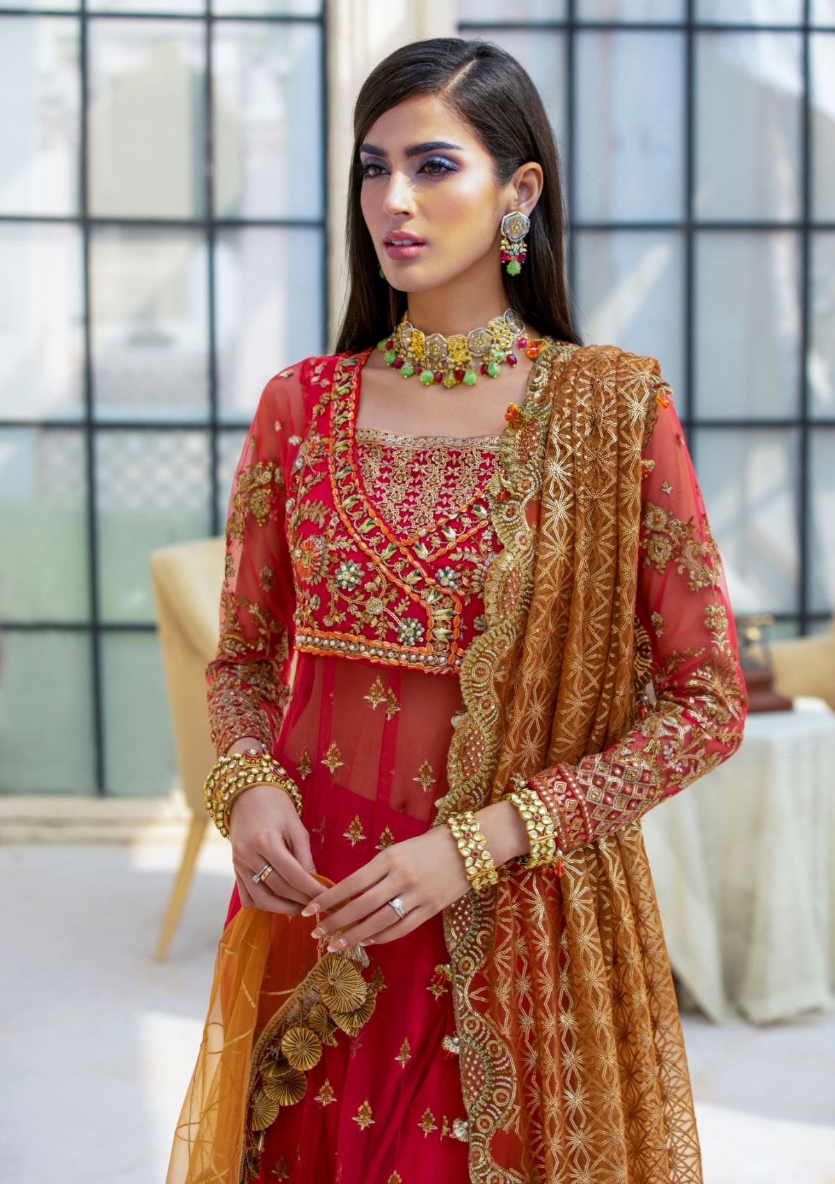 Formal Collection  - Rubaaiyat - Handwork Wedding 23 - Crimson - D#01