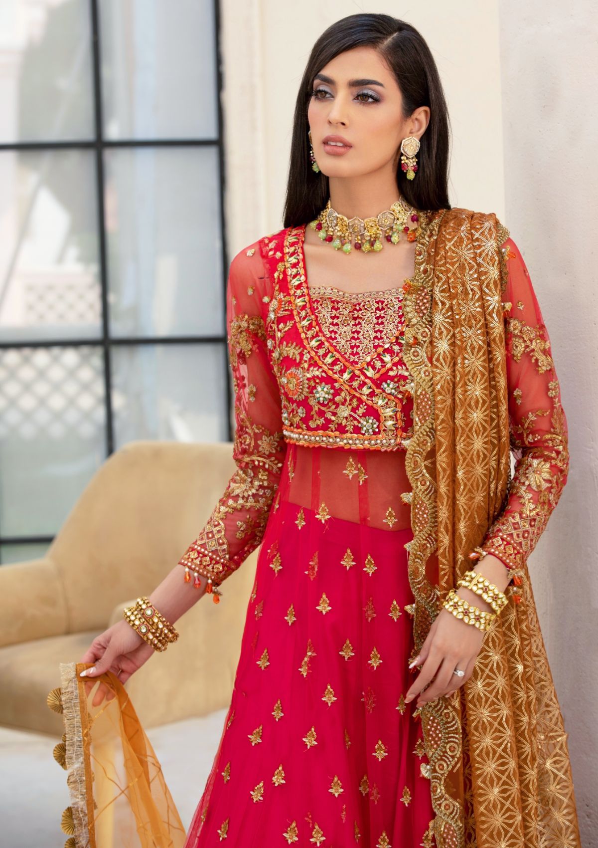 Formal Collection  - Rubaaiyat - Handwork Wedding 23 - Crimson - D#01